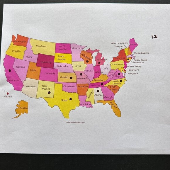 VTG COLLECTIBLE USA STATES SPOONS, LOT OF 11 + S CAROLINA LETTER OPENER, SEE MAP - Picture 2 of 2